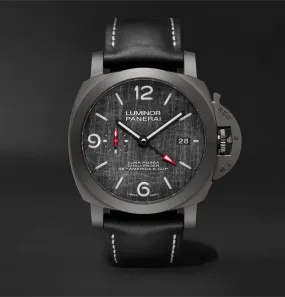 Luminor Luna Rossa Challenger Automatic GMT and Flyback Chronograph 44mm Titanium and Leather Watch