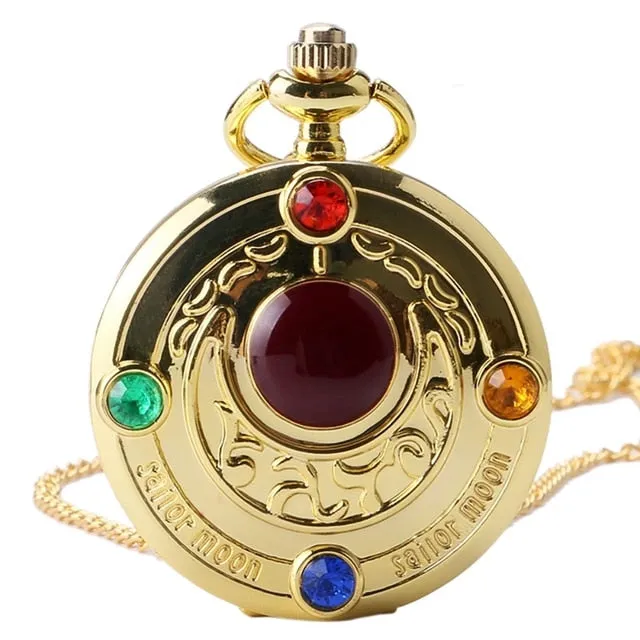 Luxury Golden Women's Necklace Pendant Chain Floral rattan Pocket Watch