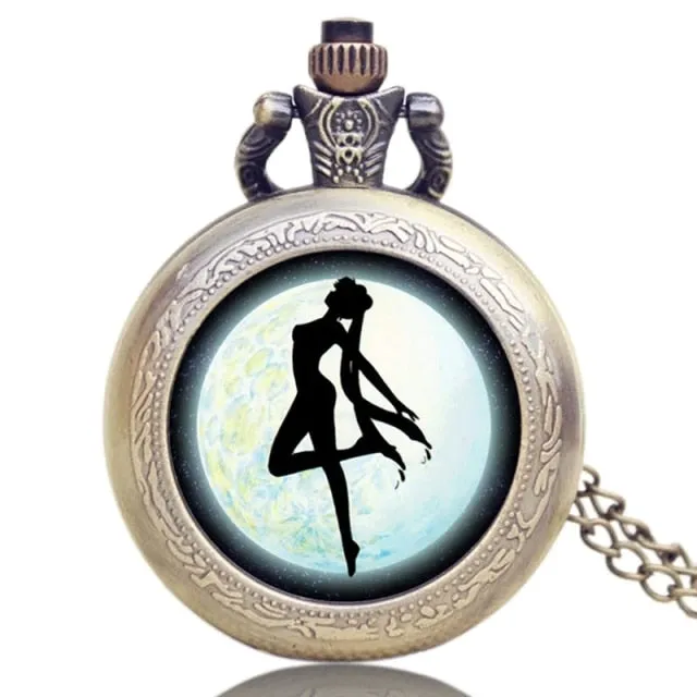 Luxury Golden Women's Necklace Pendant Chain Floral rattan Pocket Watch