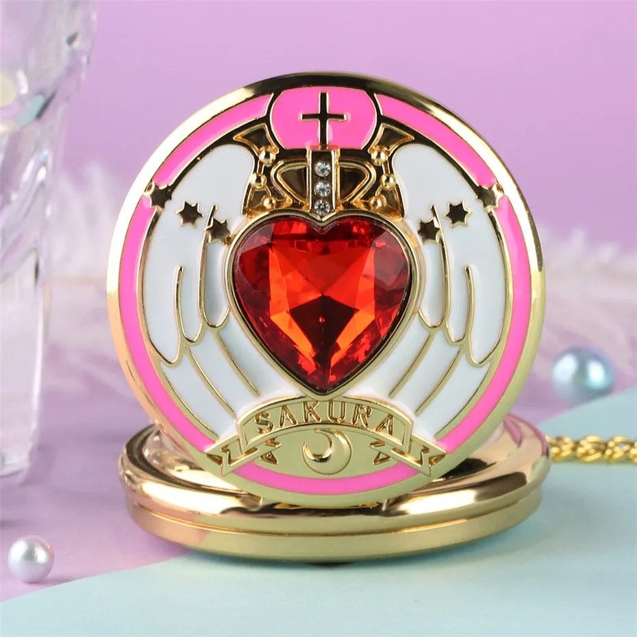 Luxury Golden Women's Necklace Pendant Chain Floral rattan Pocket Watch