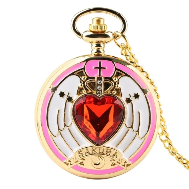Luxury Golden Women's Necklace Pendant Chain Floral rattan Pocket Watch