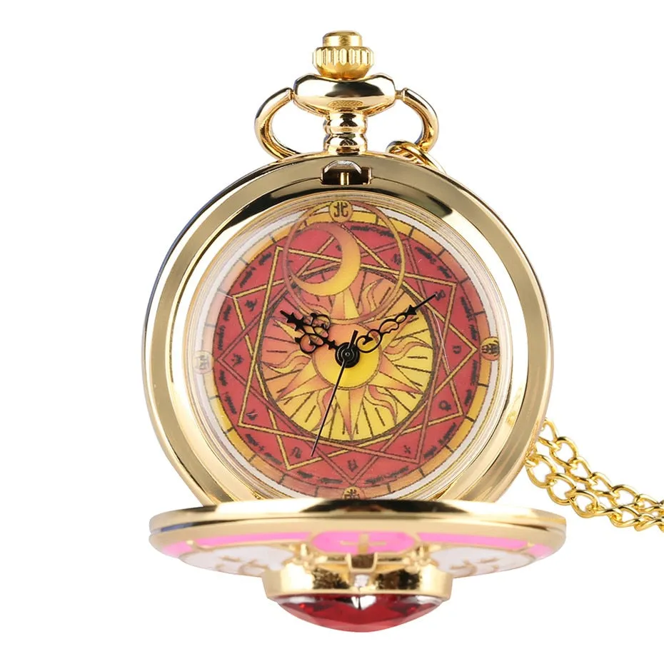 Luxury Golden Women's Necklace Pendant Chain Floral rattan Pocket Watch