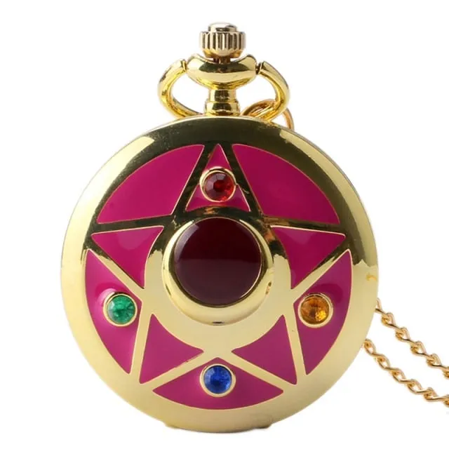Luxury Golden Women's Necklace Pendant Chain Floral rattan Pocket Watch
