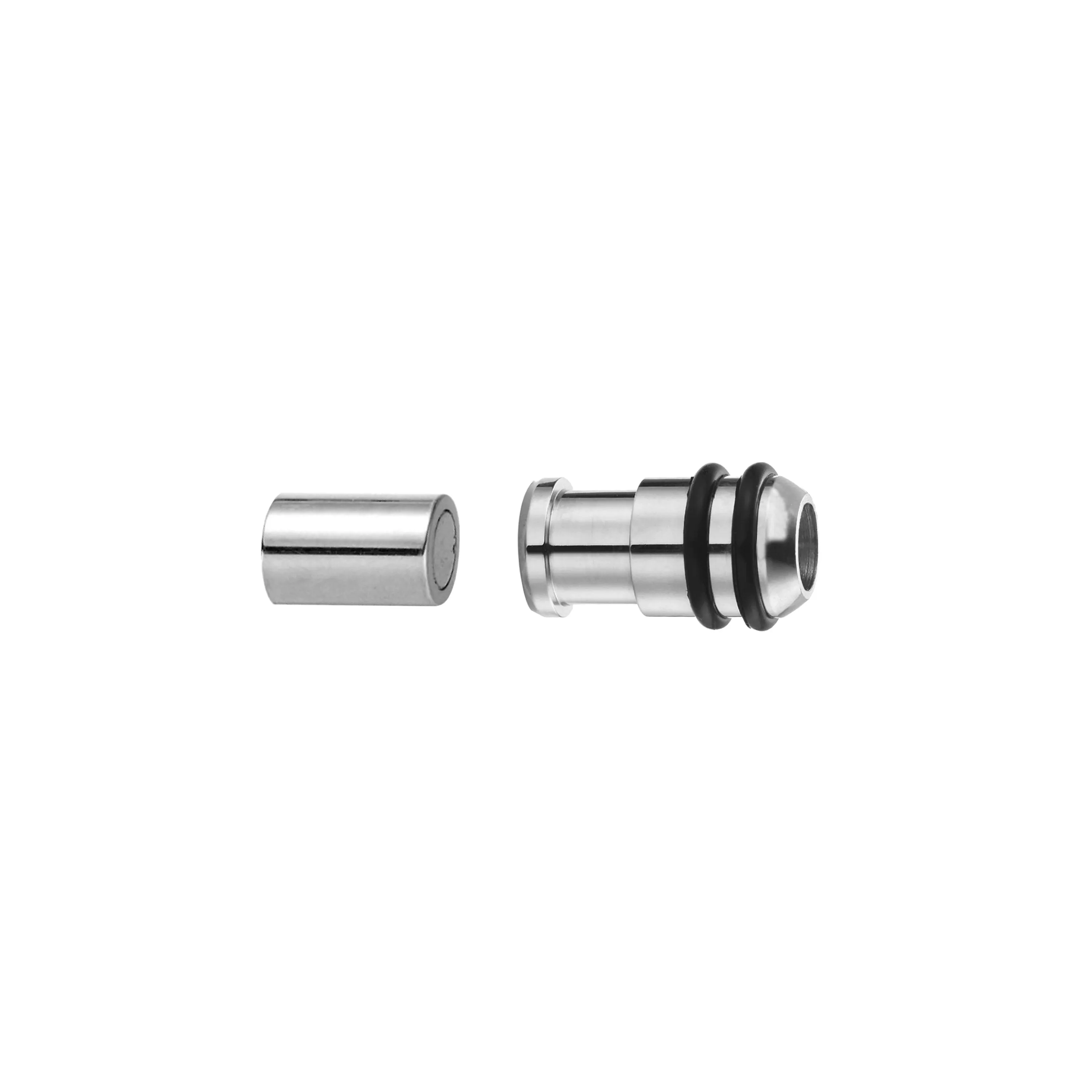 Magnetic Clasp with rubber rings / sold individually / silver color / 20 x 10 x 6mm ID / electroplated finish