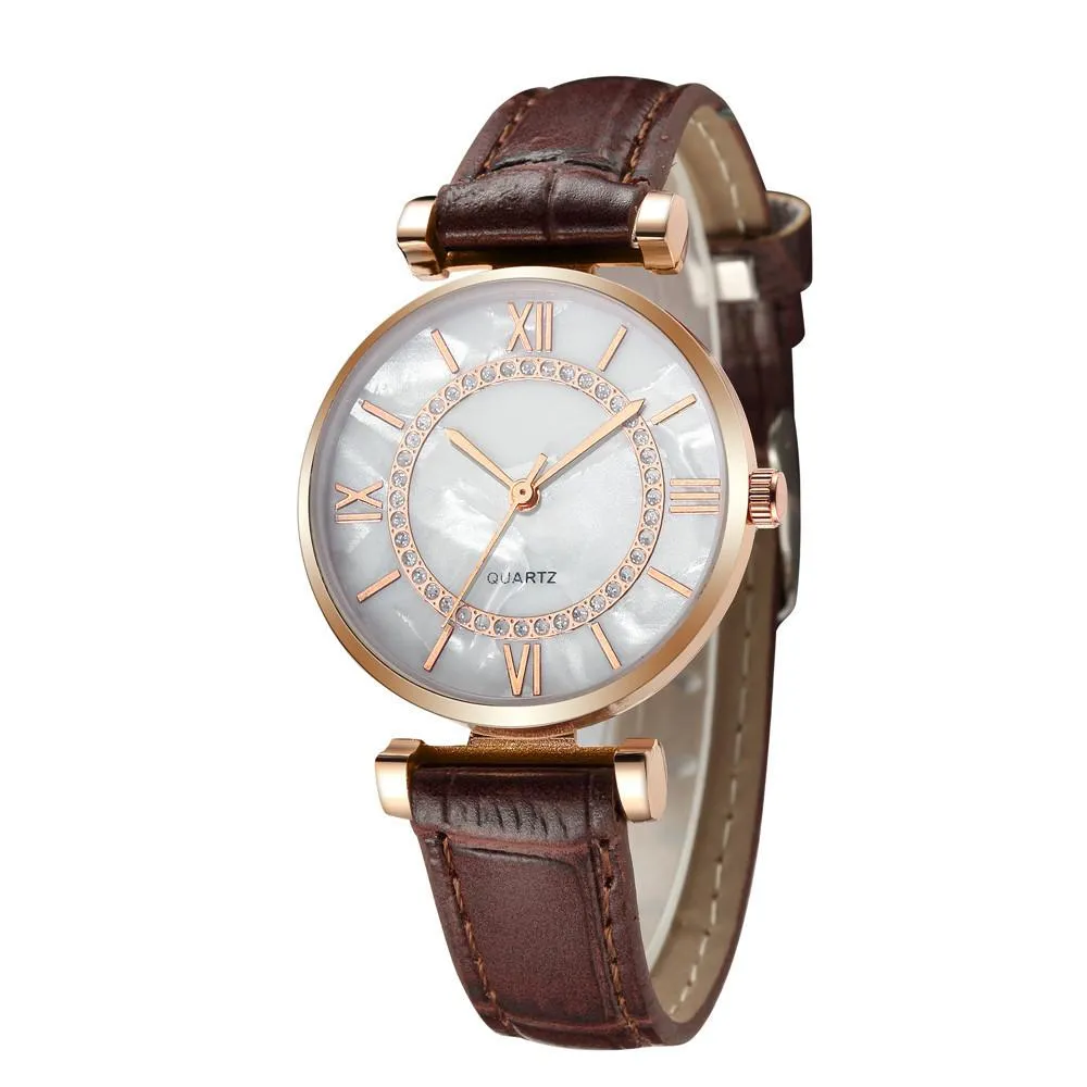 Marble Face Roman Scale Women's Casual Watch