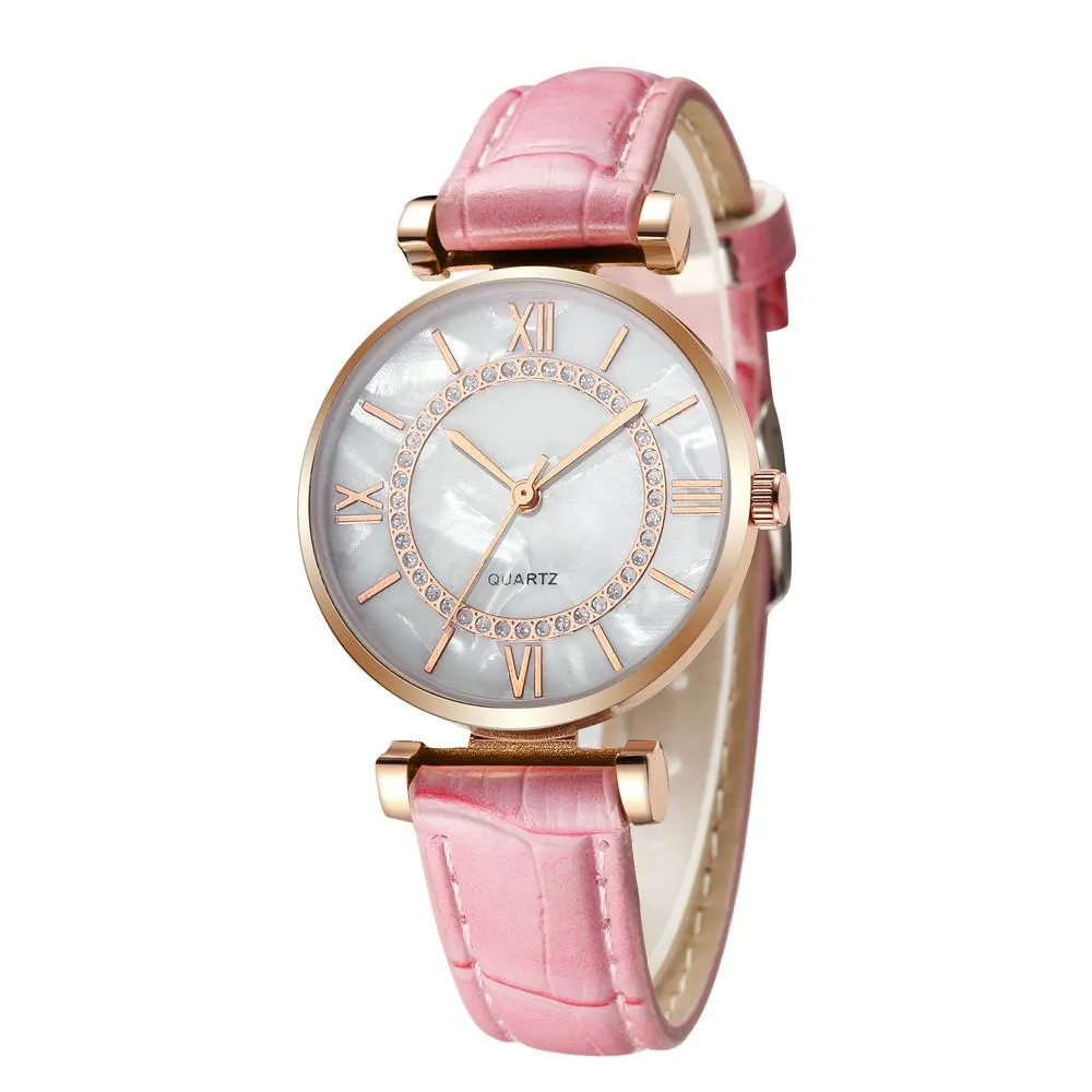 Marble Face Roman Scale Women's Casual Watch