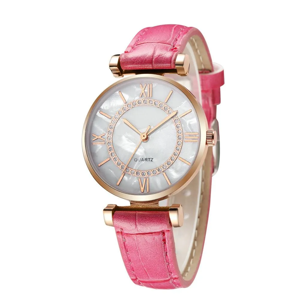 Marble Face Roman Scale Women's Casual Watch