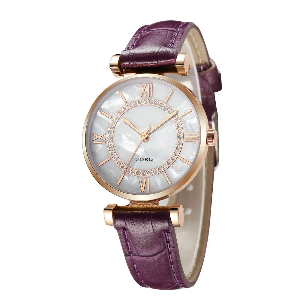 Marble Face Roman Scale Women's Casual Watch