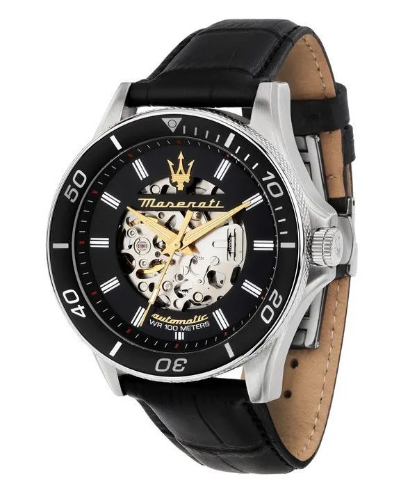 Maserati Sfida 2024 Year Of The Dragon Limited Edition Black Skeleton Dial Automatic R8821140003 100M Mens Watch