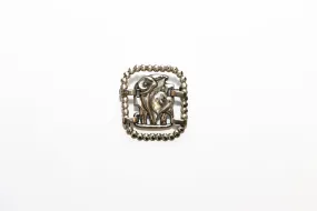 McCLELLAND BARCLAY Sterling Silver Repoussé Art Deco Lilies Brooch, Framed