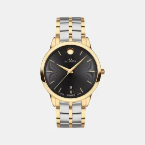 Men Black Analog Stainless Steel Watch 607463