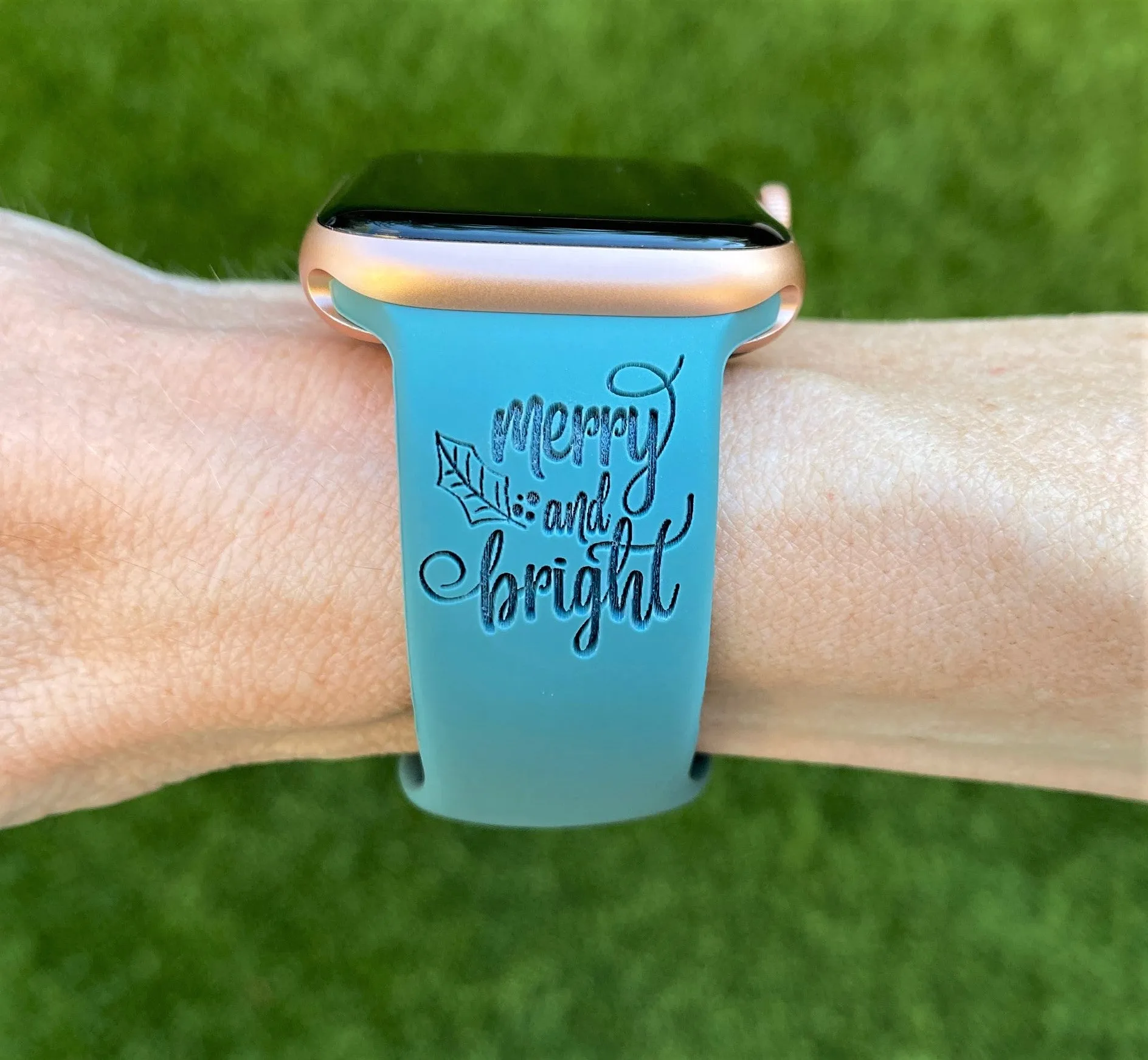 Merry and Bright Christmas Apple Watch Band