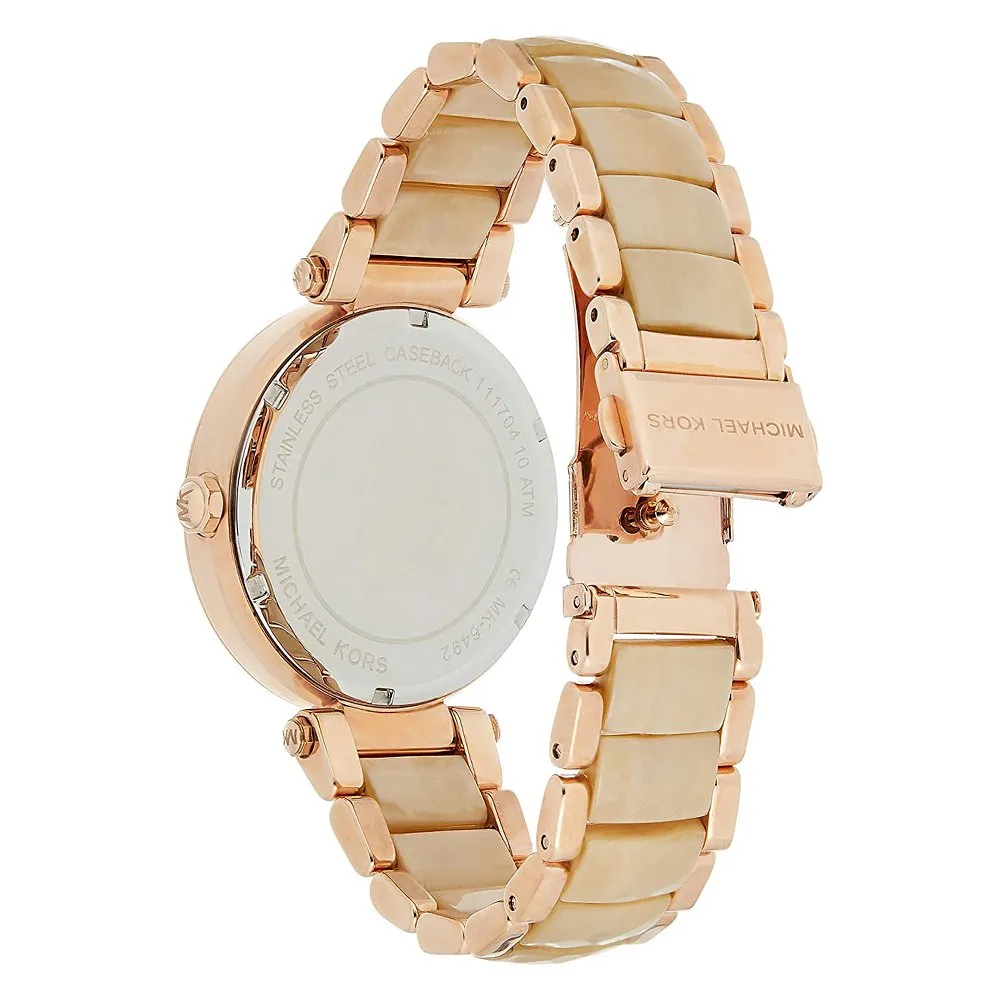 Michael Kors Parker Pink Mother Of Pearl Dial Ladies Watch MK6492