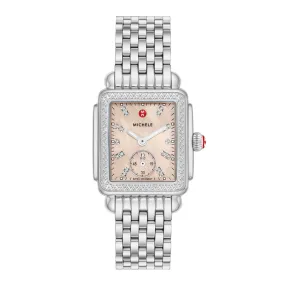 Michele Deco Mid Stainless Steel Diamond Watch