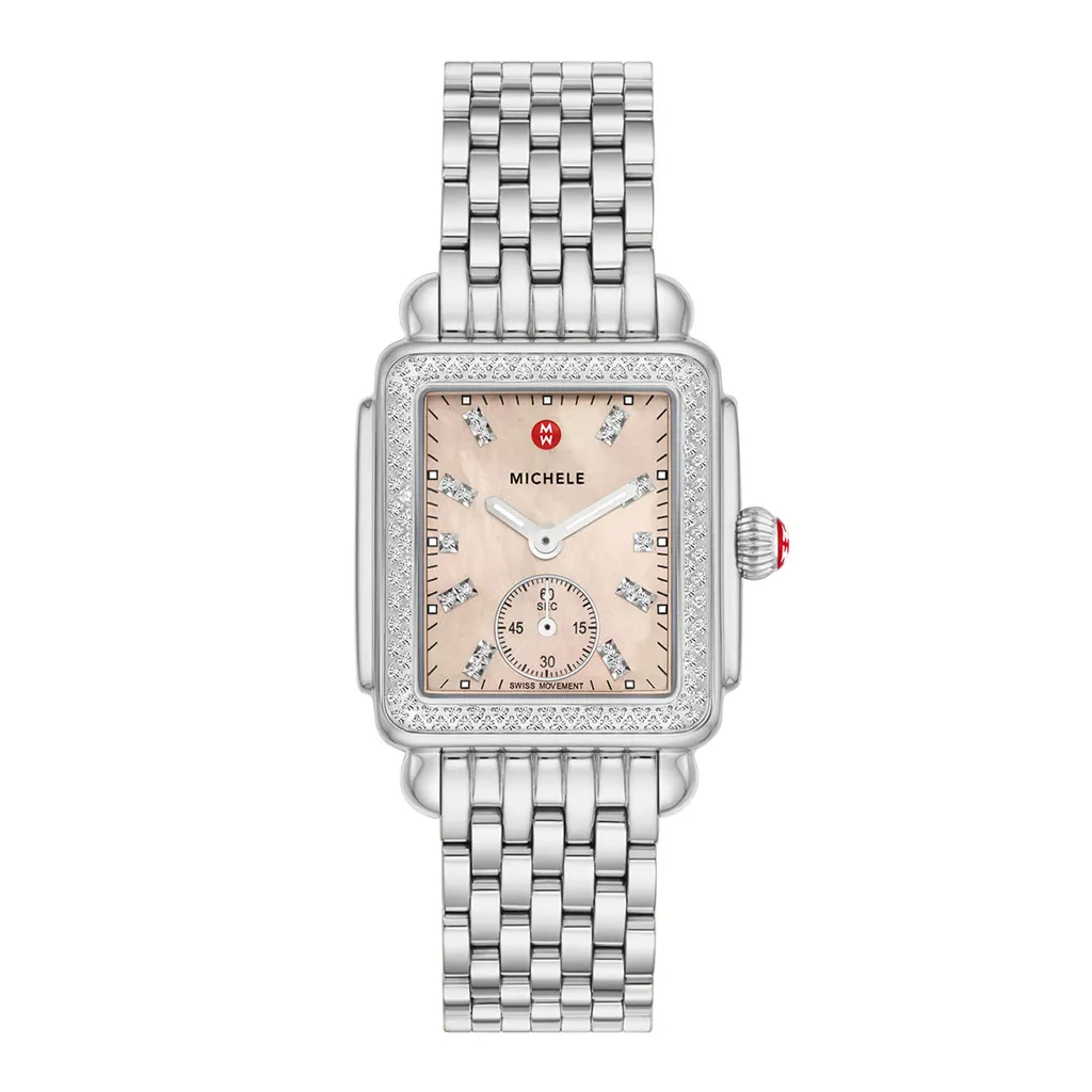 Michele Deco Mid Stainless Steel Diamond Watch