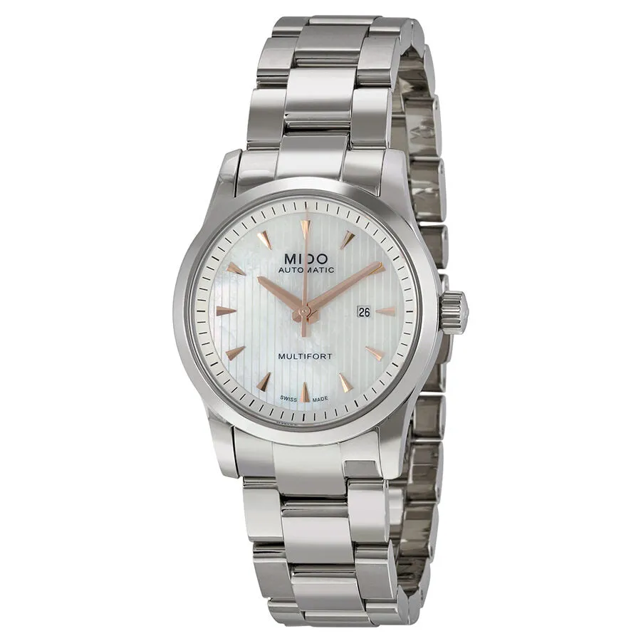 Mido Multifort Automatic Mother of Pearl Dial Stainless Steel Ladies Watch M0050071110100 M005.007.11.101.00