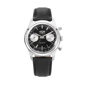 Montre Vulcain - Chronograph 70's 38mm - Black & Silver