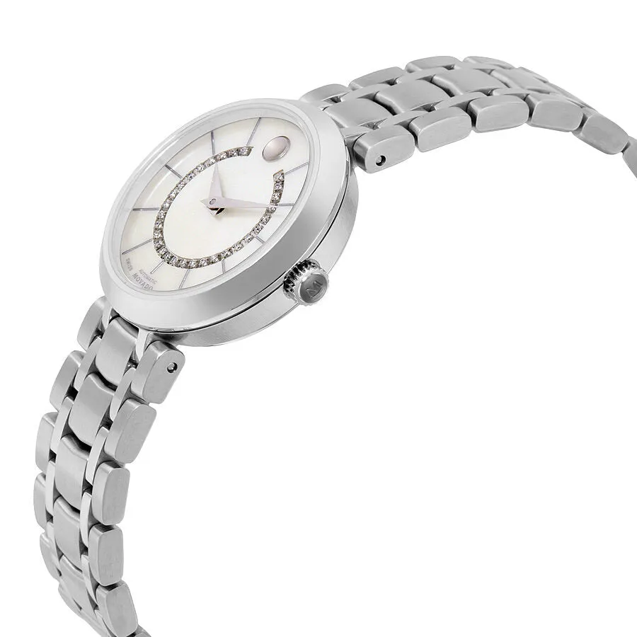 Movado l881 Automatic White Mother of Pearl 29 Diamonds Dial Stainless Steel Ladies Watch 0606920