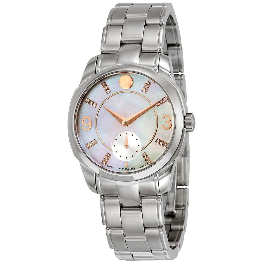 Movado LX Mother of Pearl Dial Stainless Steel Ladies Watch 0606619