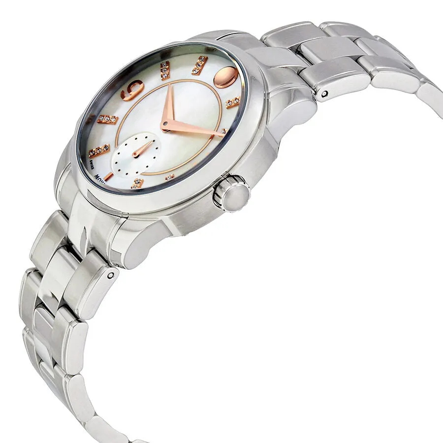 Movado LX Mother of Pearl Dial Stainless Steel Ladies Watch 0606619
