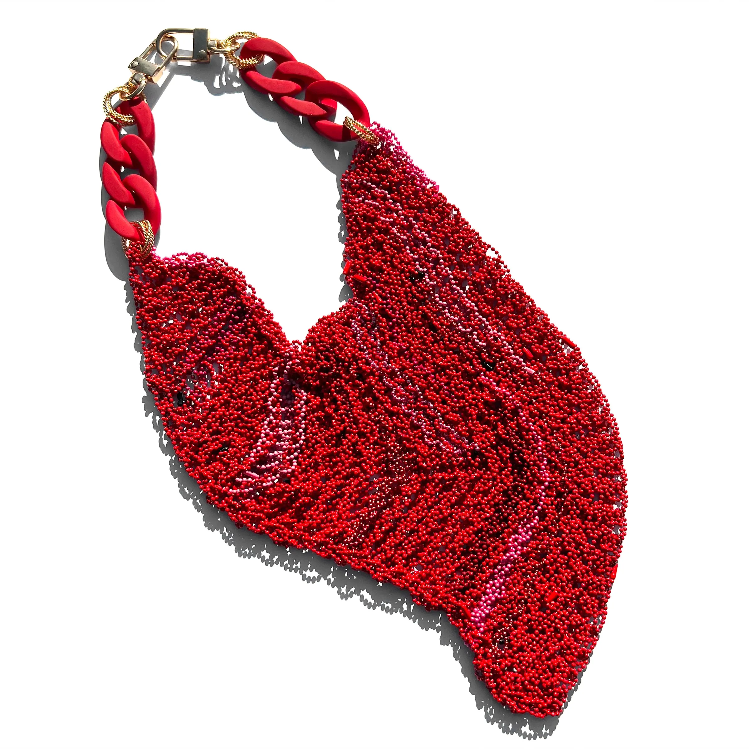 MPR x THE IMAGINARIUM: Red Triangle Crochet Kerchief Necklace