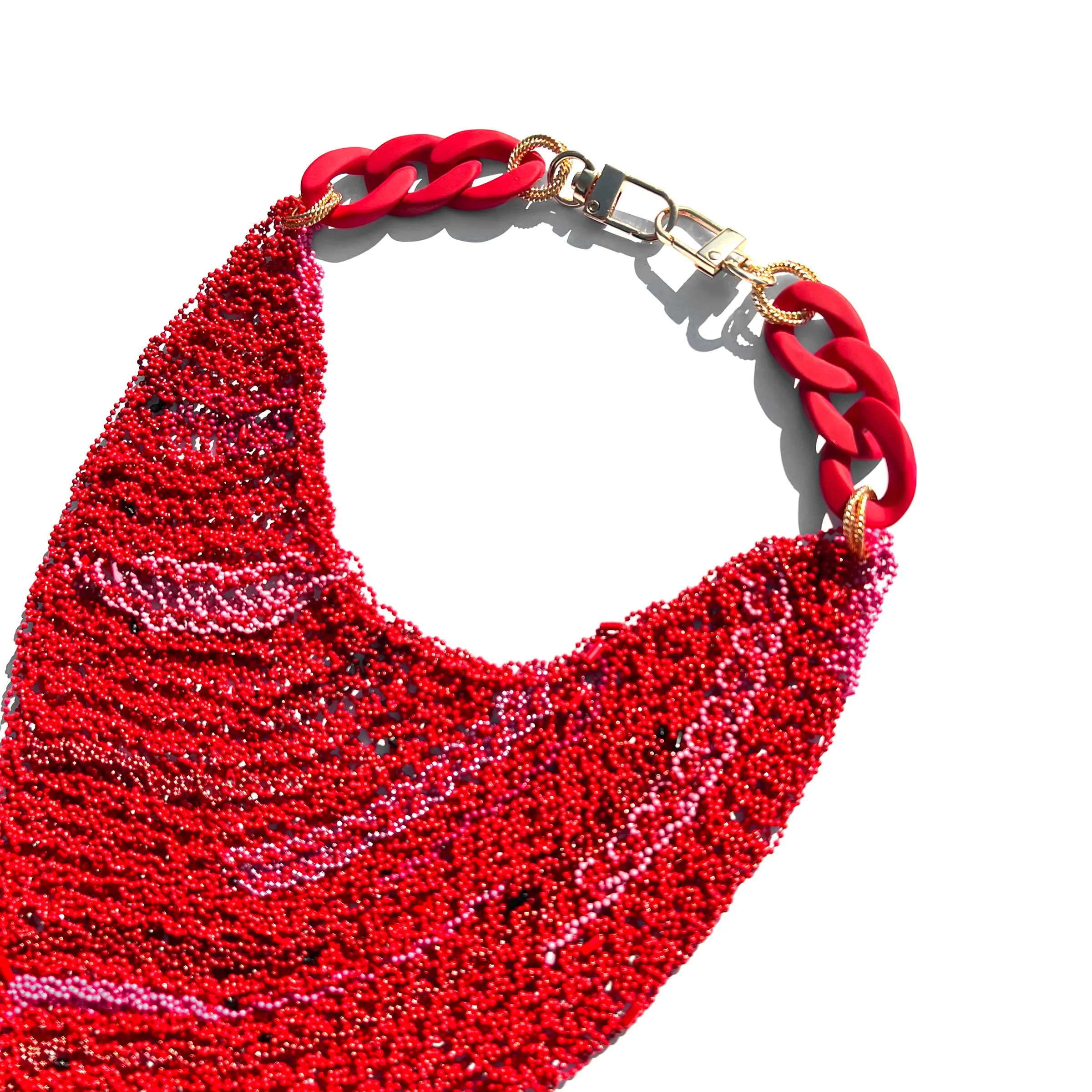 MPR x THE IMAGINARIUM: Red Triangle Crochet Kerchief Necklace