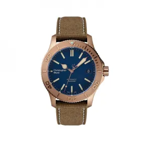 New Christopher Ward C60 Trident Bronze Pro 600 Diver 38mm Watch Vintage Blue