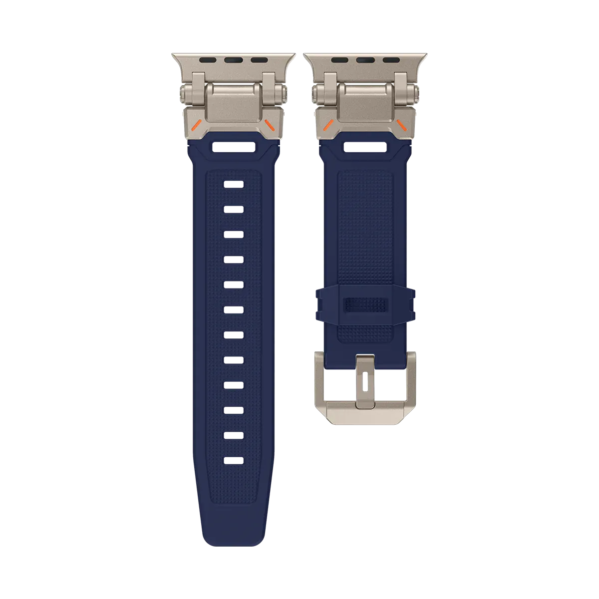 New Titanium Metal Head Silicone Band For Apple Watch