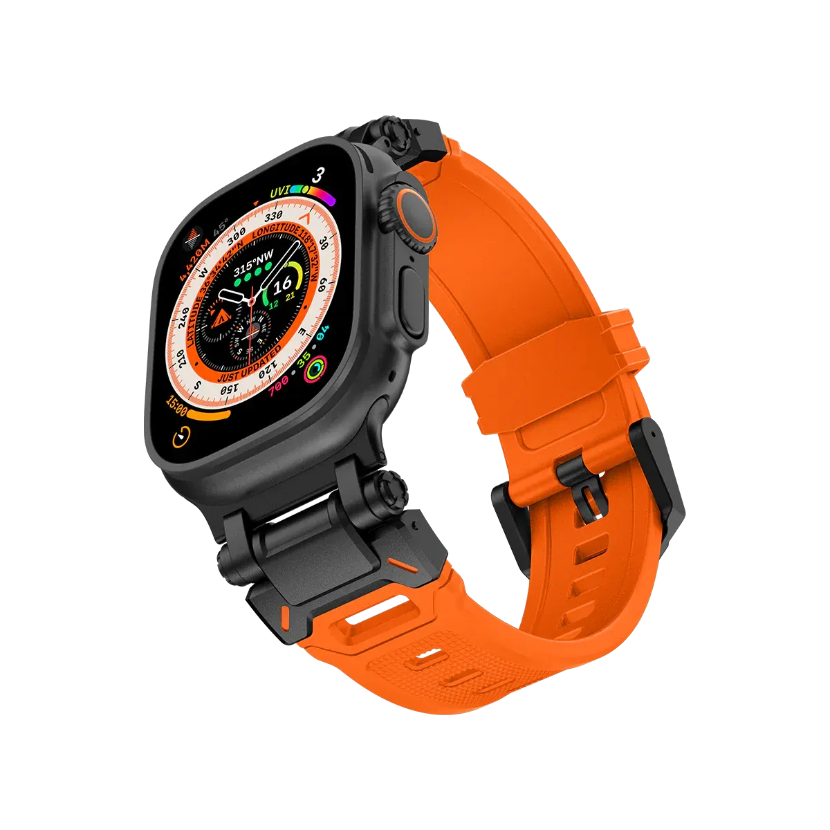 New Titanium Metal Head Silicone Band For Apple Watch