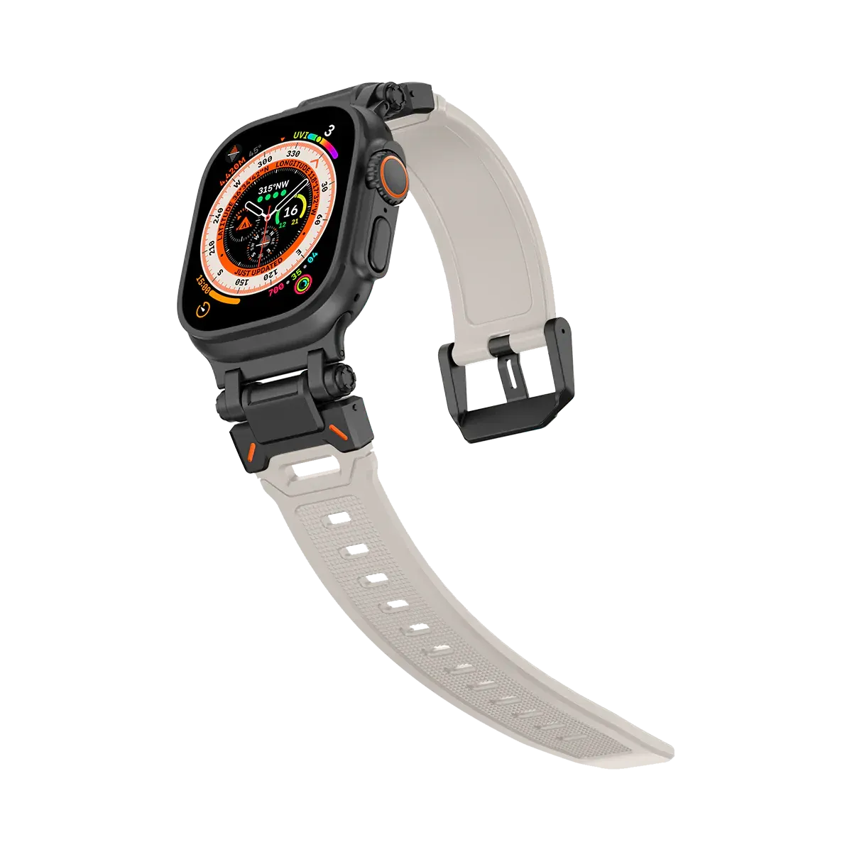 New Titanium Metal Head Silicone Band For Apple Watch