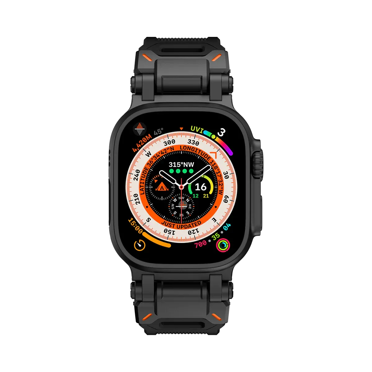 New Titanium Metal Head Silicone Band For Apple Watch