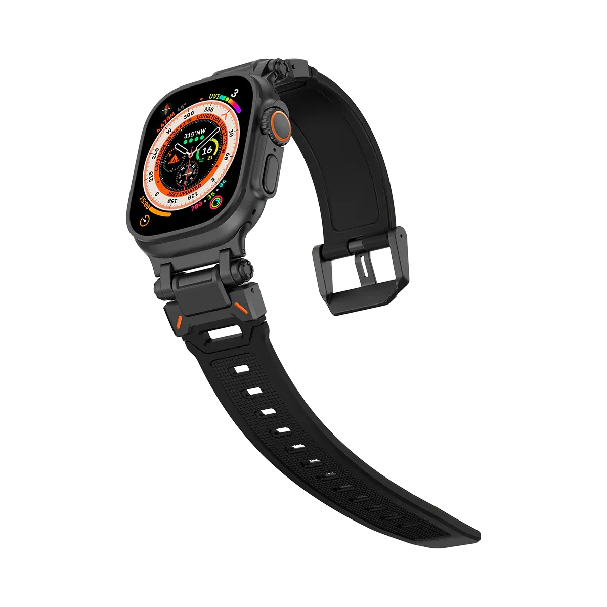 New Titanium Metal Head Silicone Band For Apple Watch