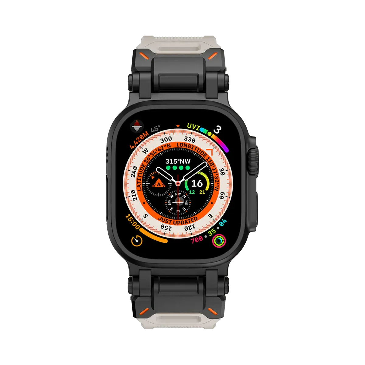 New Titanium Metal Head Silicone Band For Apple Watch