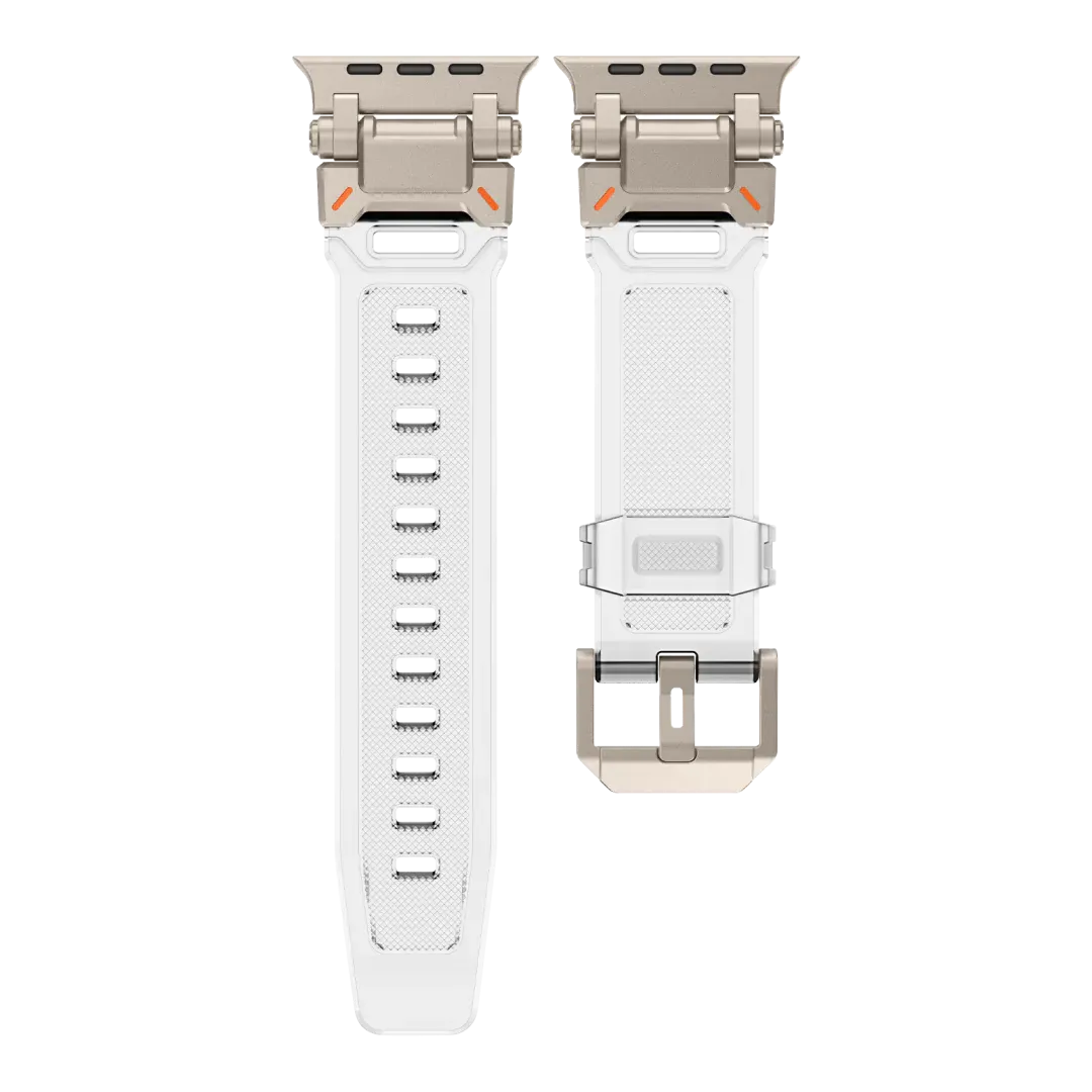 New Titanium Metal Head Silicone Band For Apple Watch