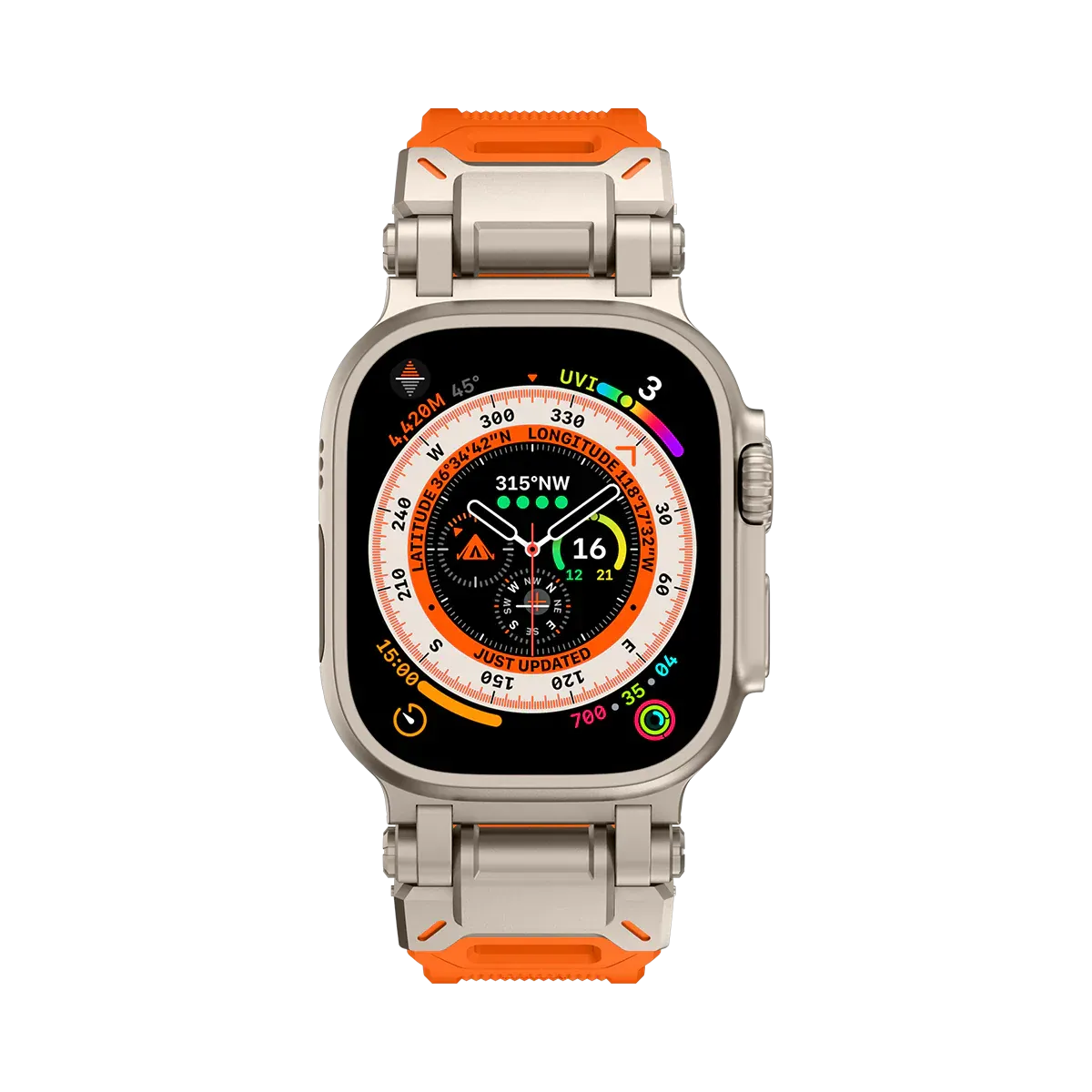 New Titanium Metal Head Silicone Band For Apple Watch