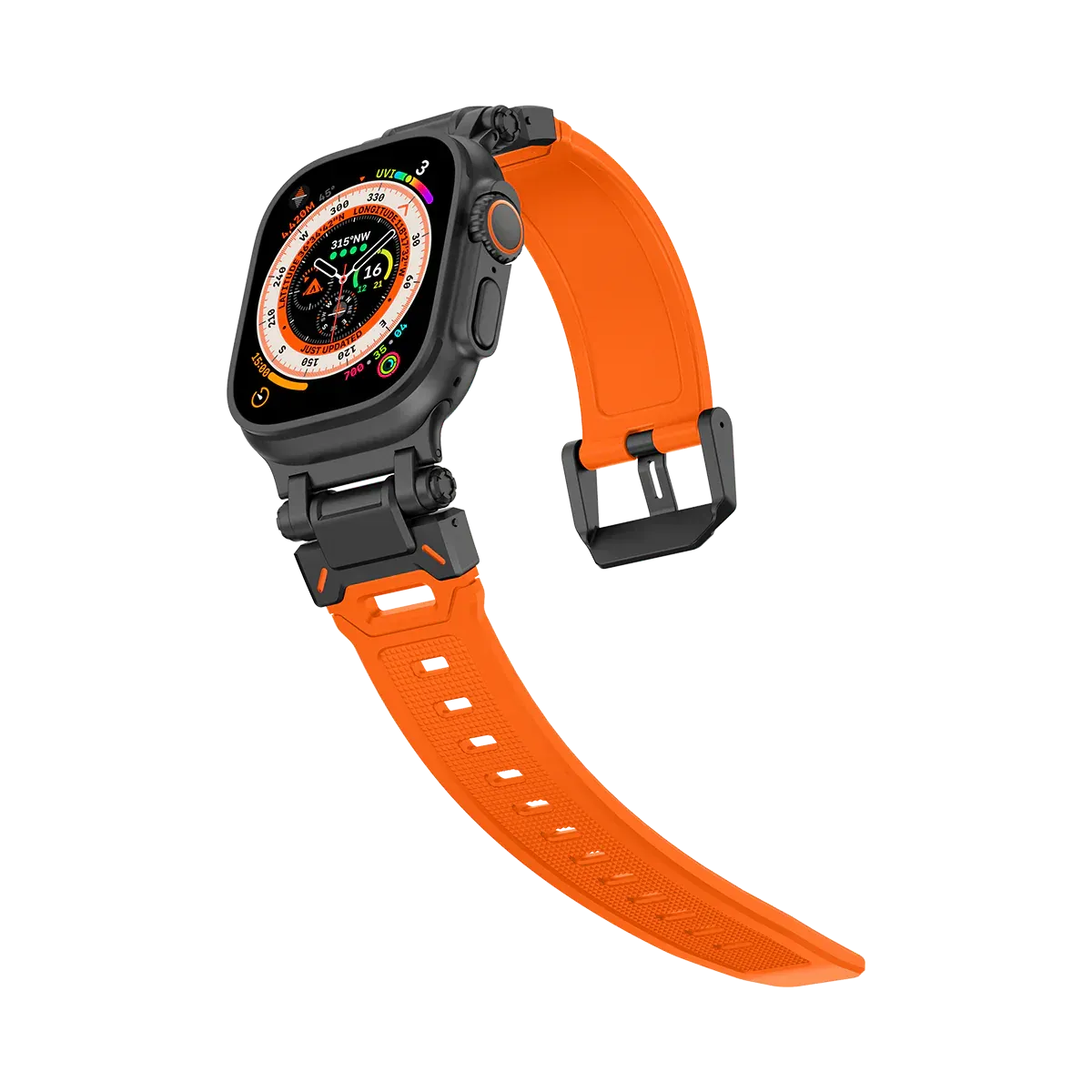 New Titanium Metal Head Silicone Band For Apple Watch