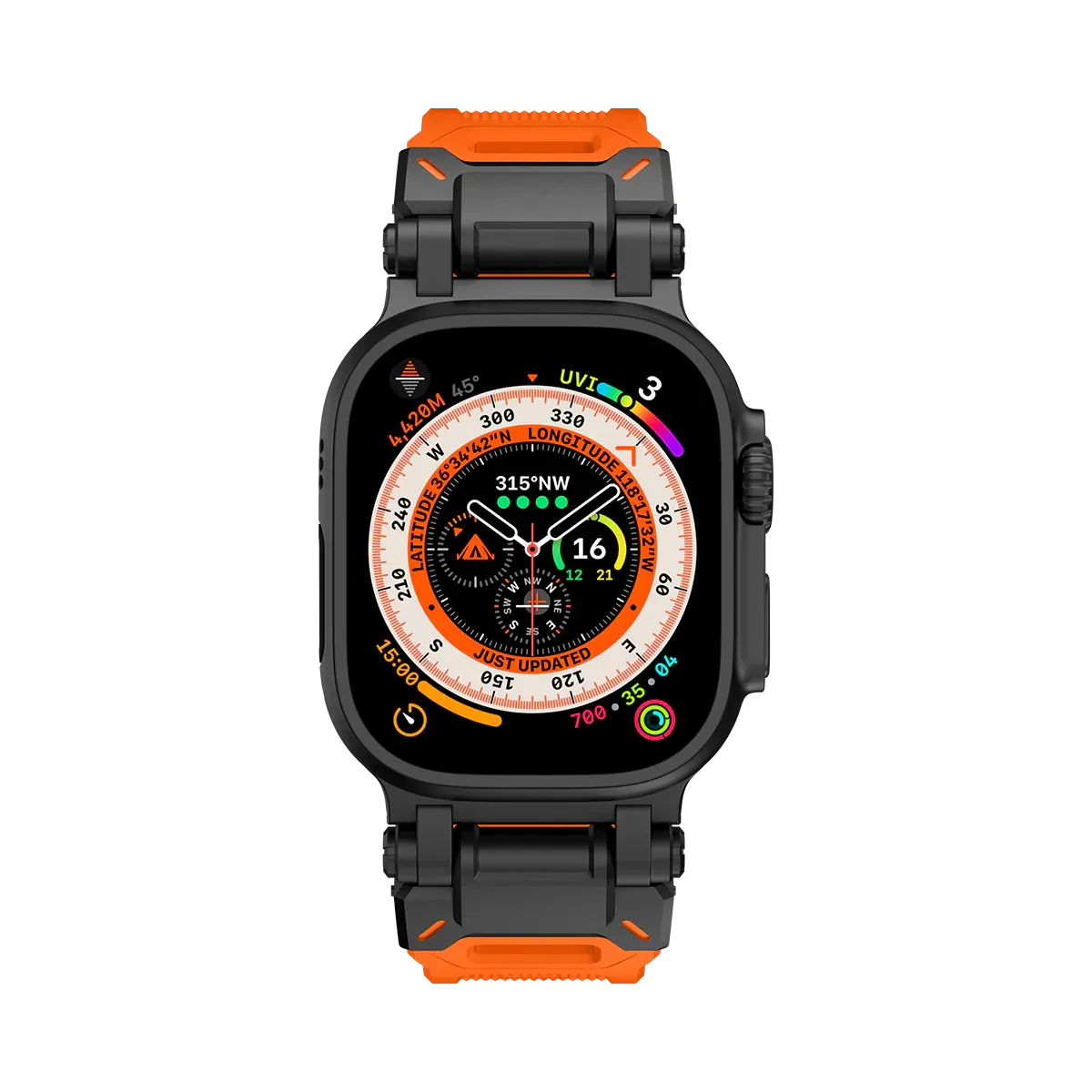 New Titanium Metal Head Silicone Band For Apple Watch