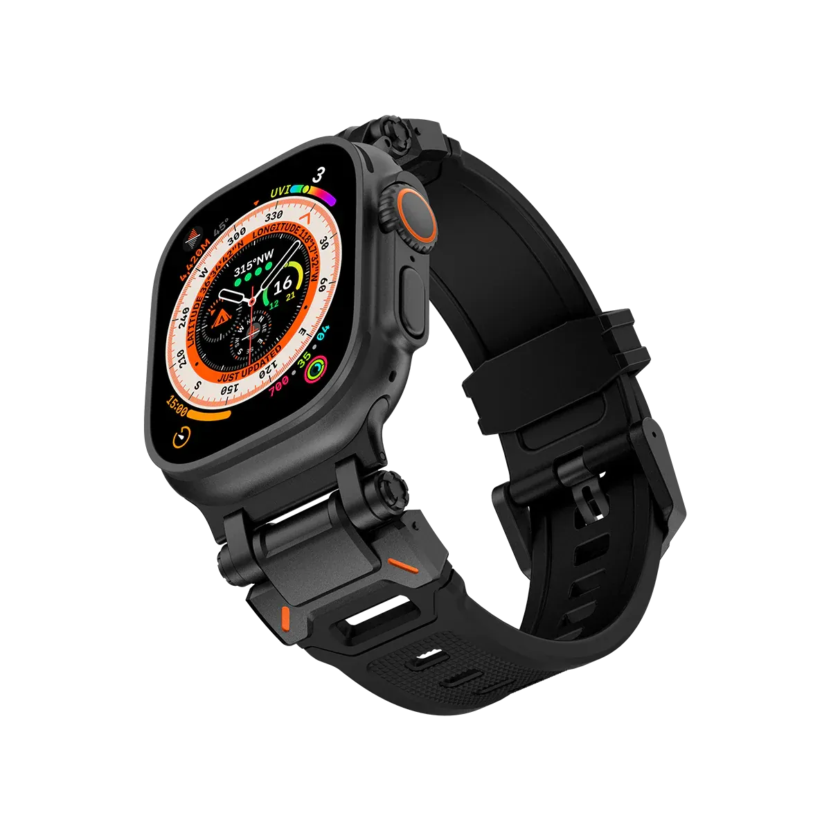 New Titanium Metal Head Silicone Band For Apple Watch