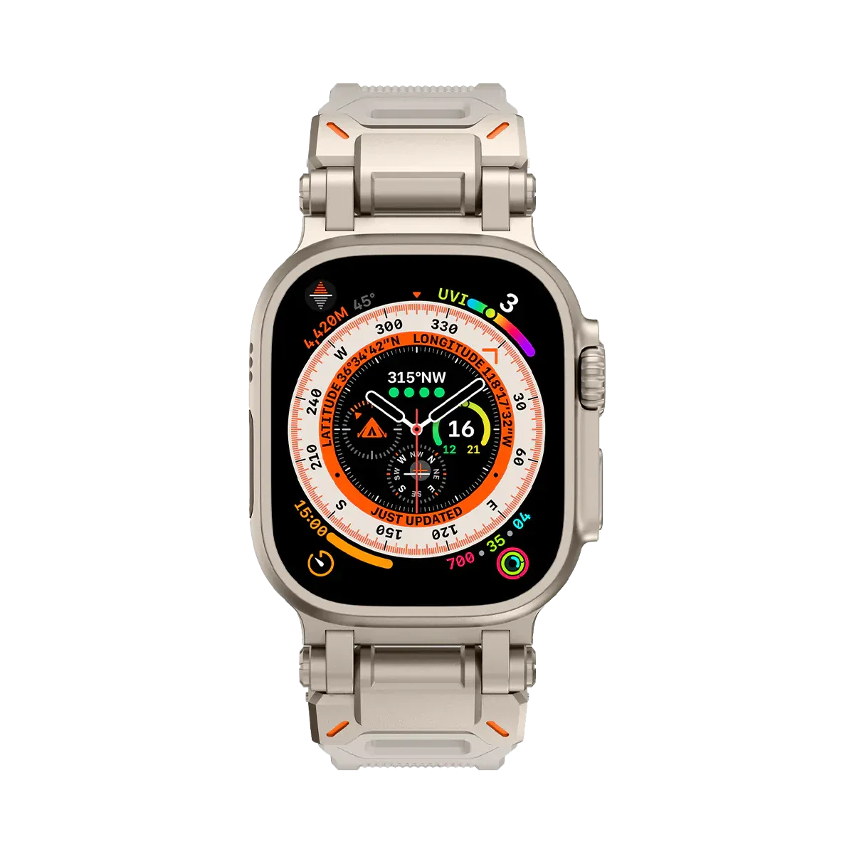 New Titanium Metal Head Silicone Band For Apple Watch