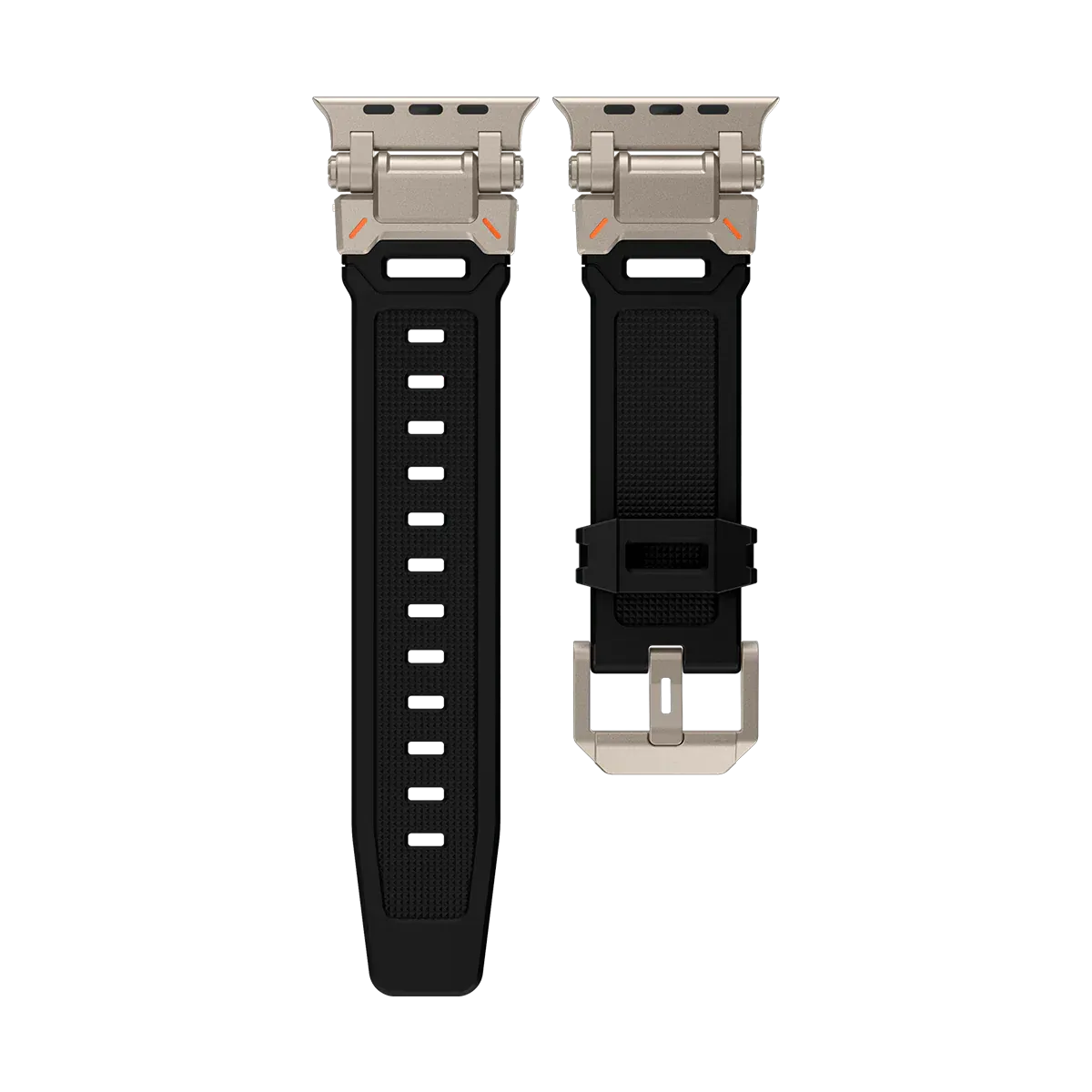 New Titanium Metal Head Silicone Band For Apple Watch