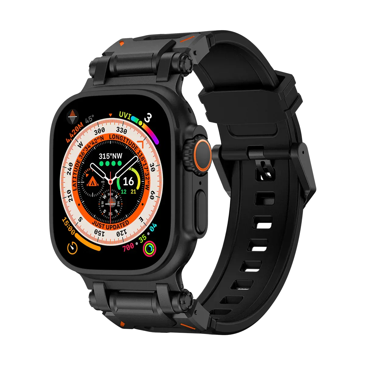 New Titanium Metal Head Silicone Band For Apple Watch