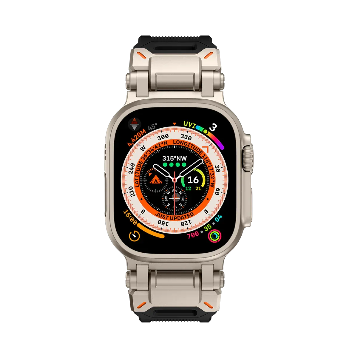 New Titanium Metal Head Silicone Band For Apple Watch