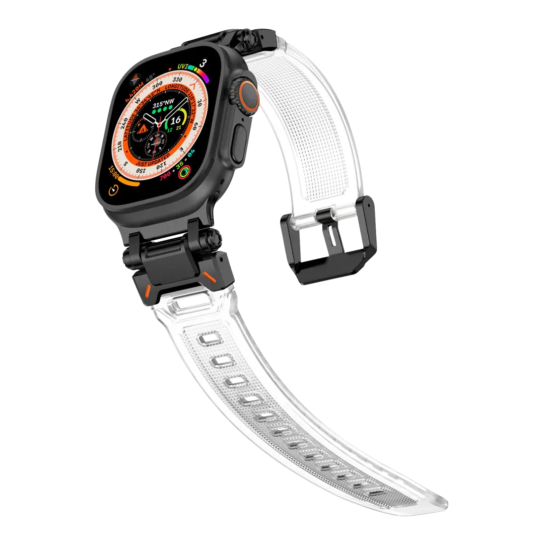 New Titanium Metal Head Silicone Band For Apple Watch