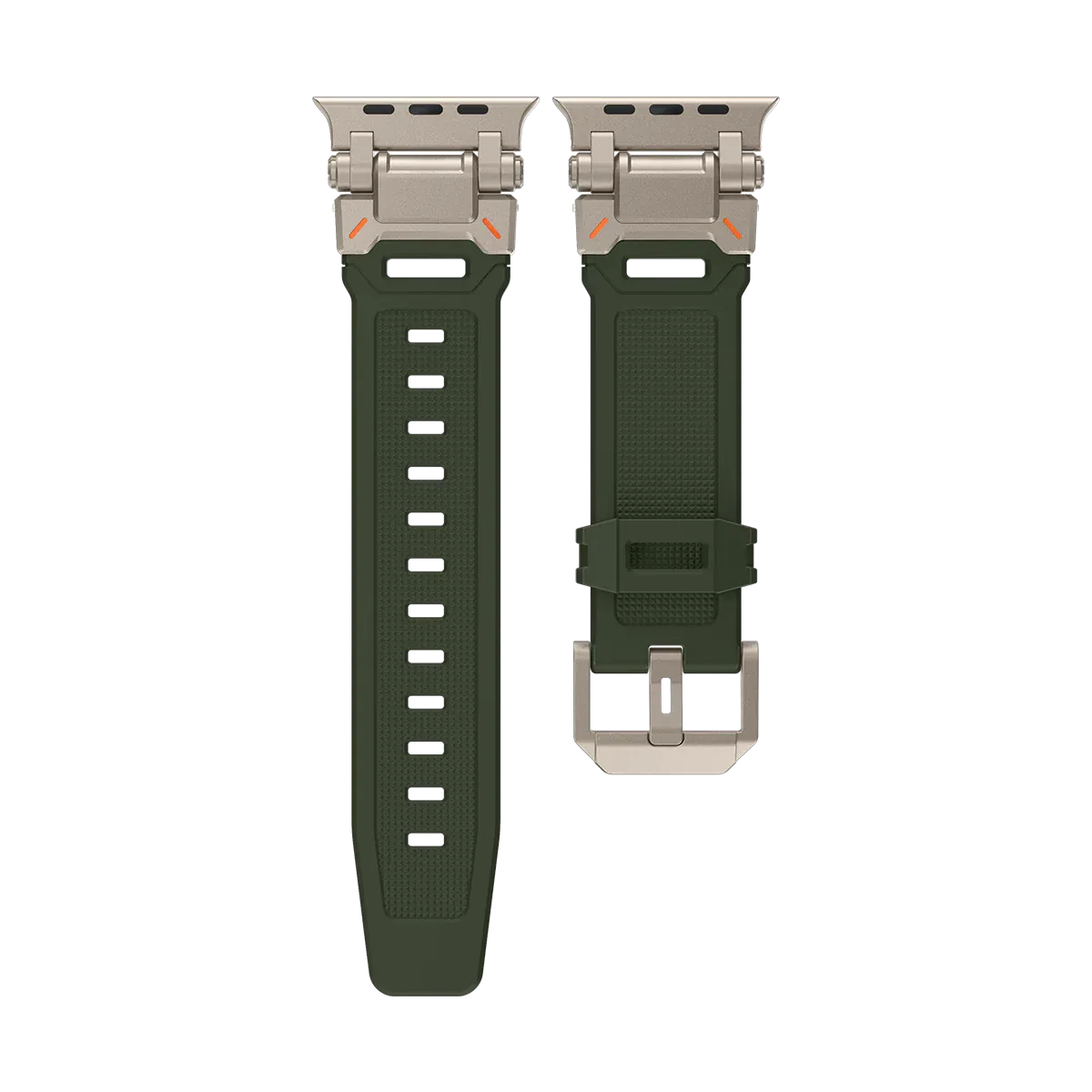 New Titanium Metal Head Silicone Band For Apple Watch
