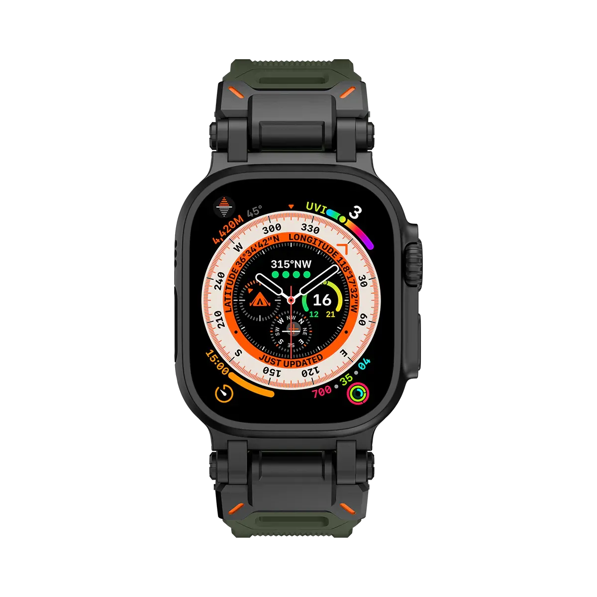New Titanium Metal Head Silicone Band For Apple Watch