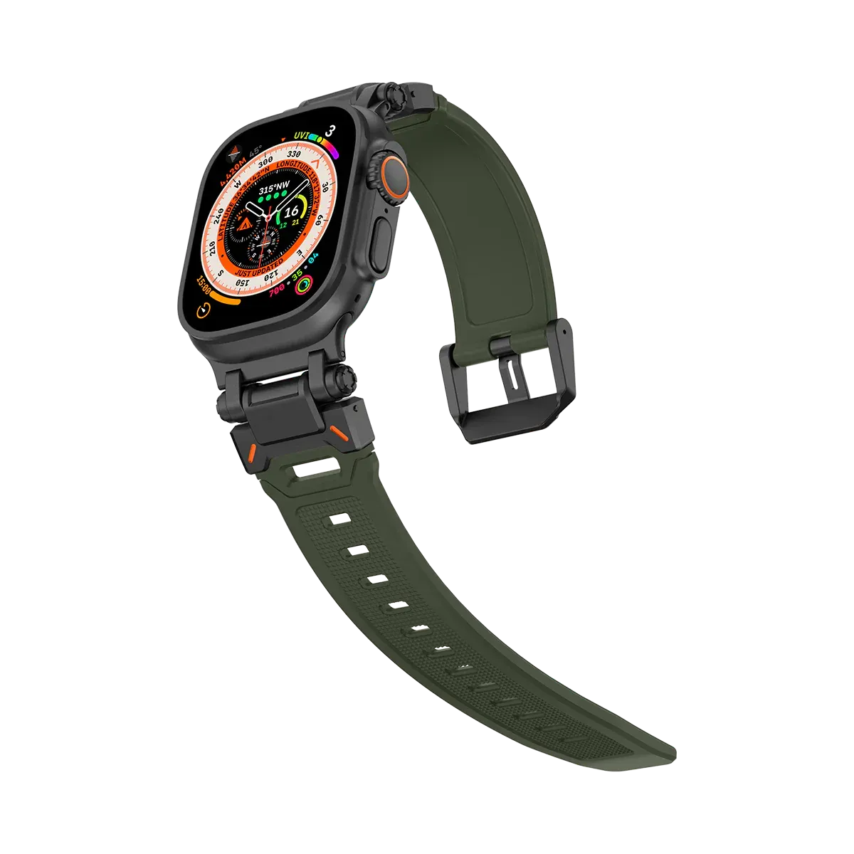 New Titanium Metal Head Silicone Band For Apple Watch