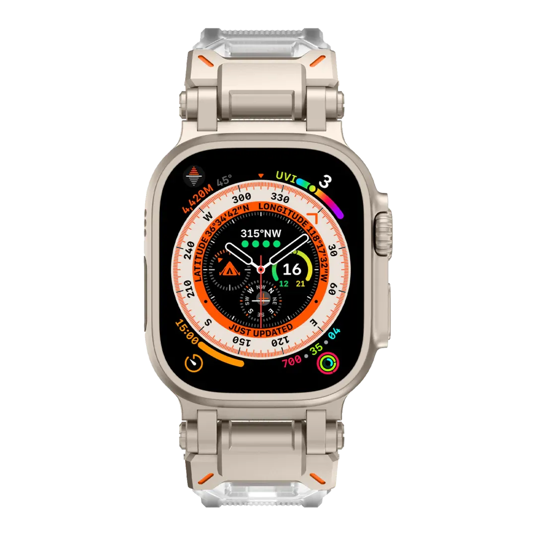 New Titanium Metal Head Silicone Band For Apple Watch