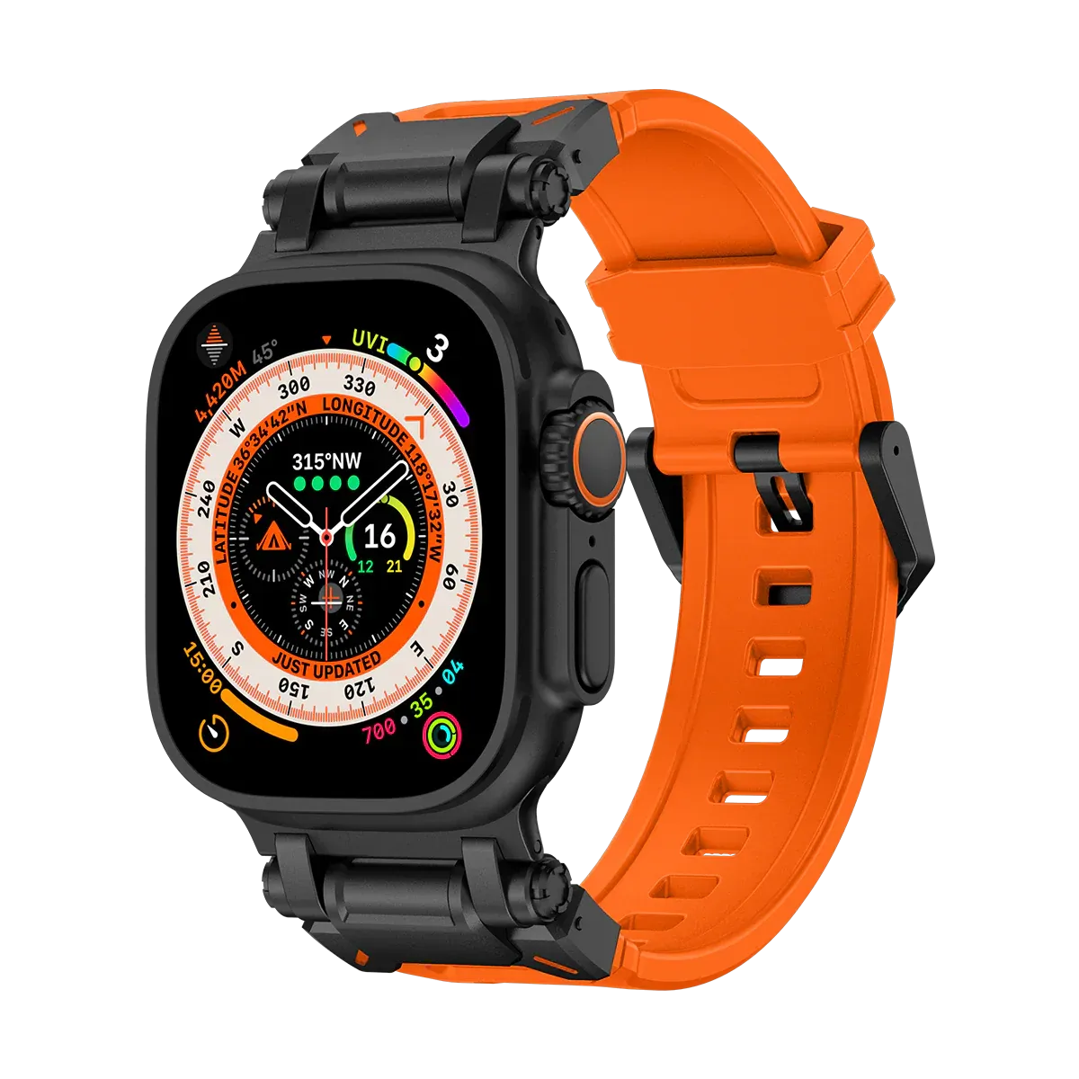 New Titanium Metal Head Silicone Band For Apple Watch