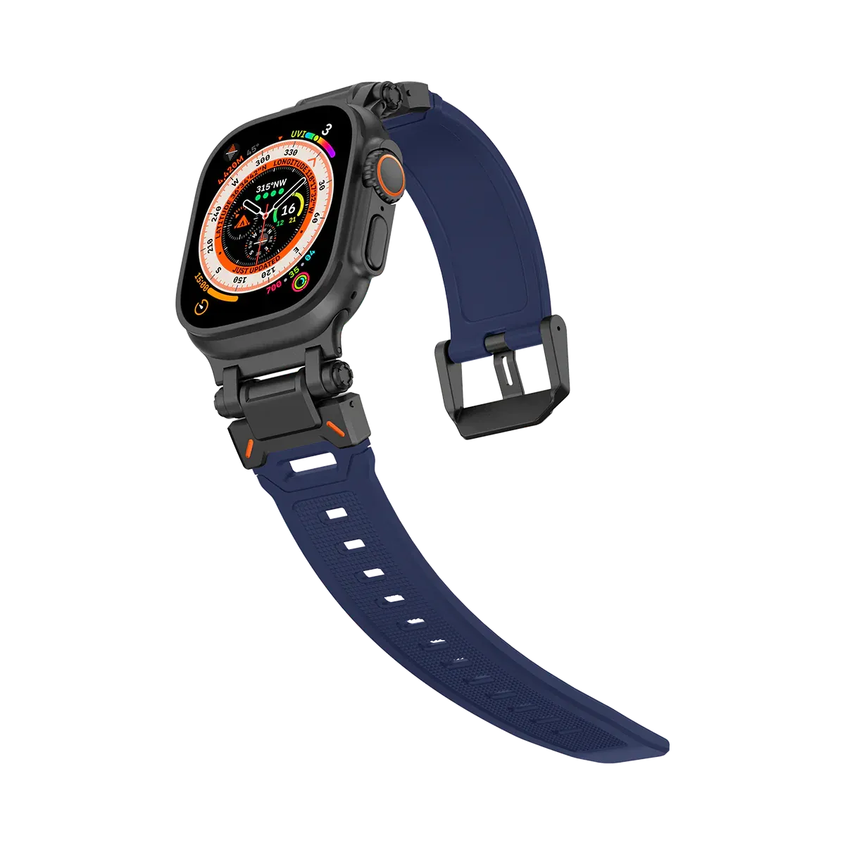 New Titanium Metal Head Silicone Band For Apple Watch