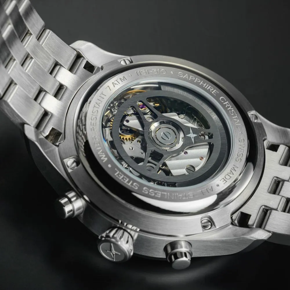 Newton Automatic Chronograph Blue Pilot Rally Watch 16153640 Limited Edition
